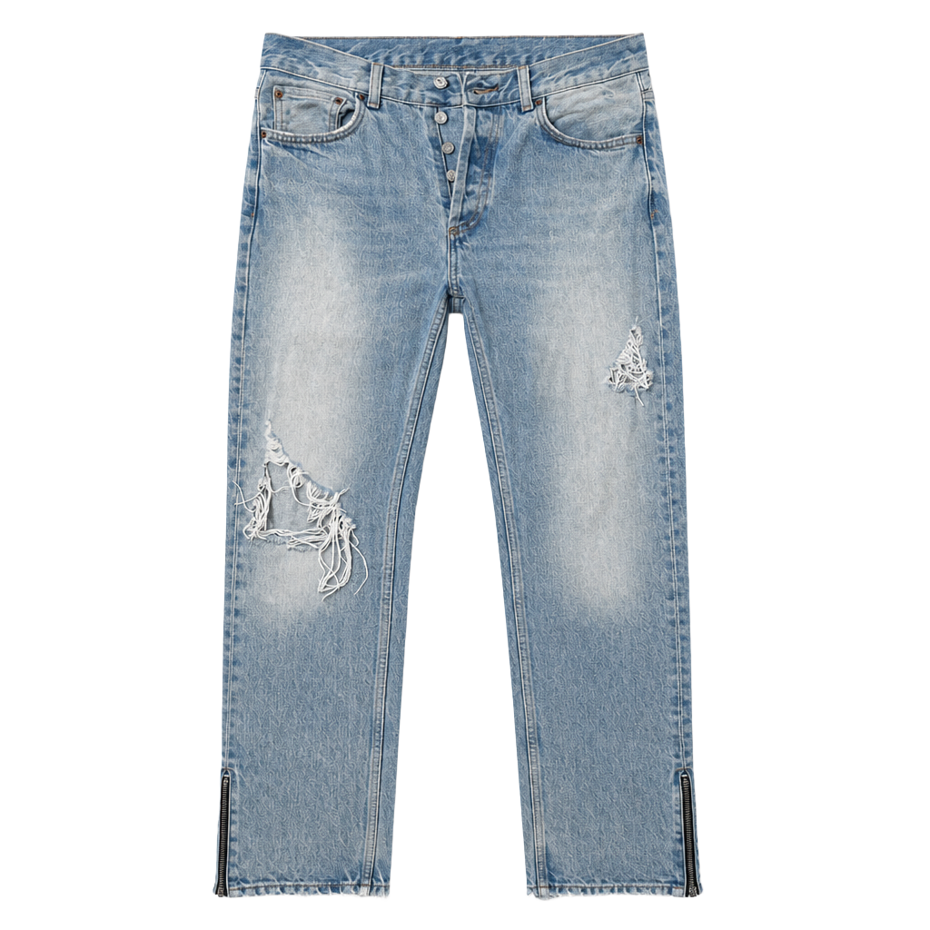 Zara Distressed Button Fly Jeans with Ankle Zippers Size 31 1