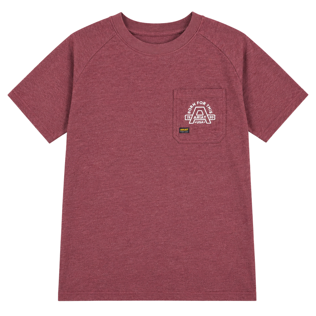 Ariat T-Shirt Size LT Burgundy Pocket Tee 1