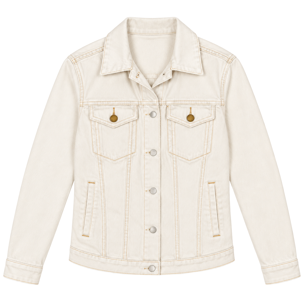 Universal Thread Denim Jacket Size M White Crop Raw Hem 1