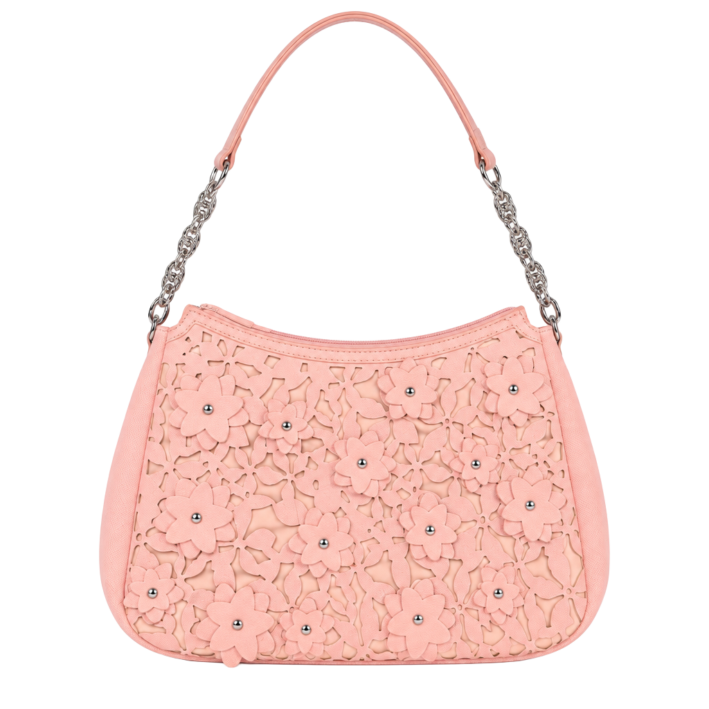 Liz Claiborne Pink Floral Applique Shoulder Bag 1