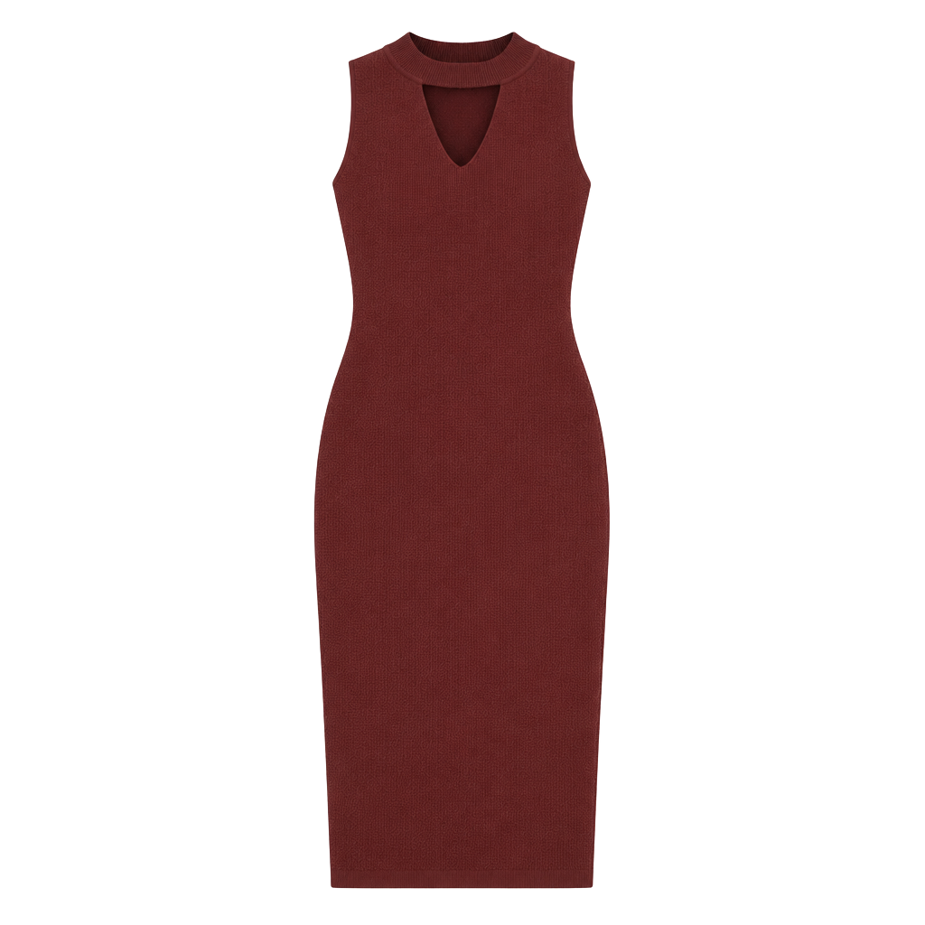 Wishlist Ribbed Midi Dress Size S Burgundy Cutout Sleeveless 1