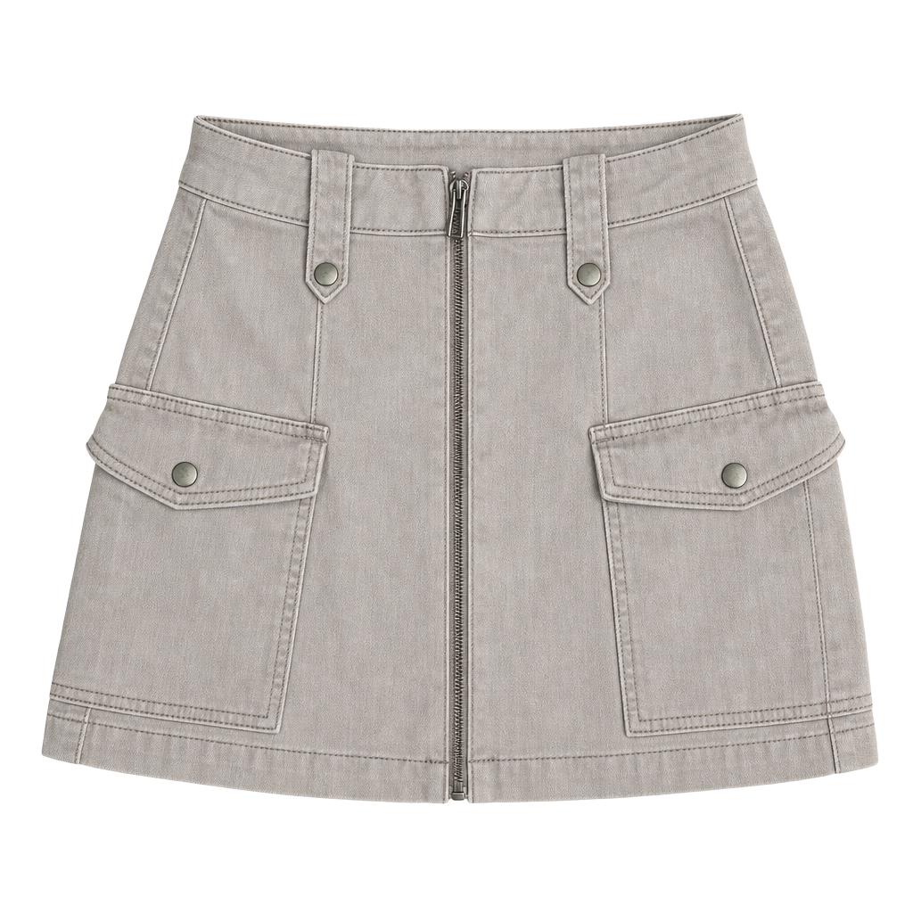 SO Juniors Tan Zip-Front Utility Cargo Mini Skirt 1
