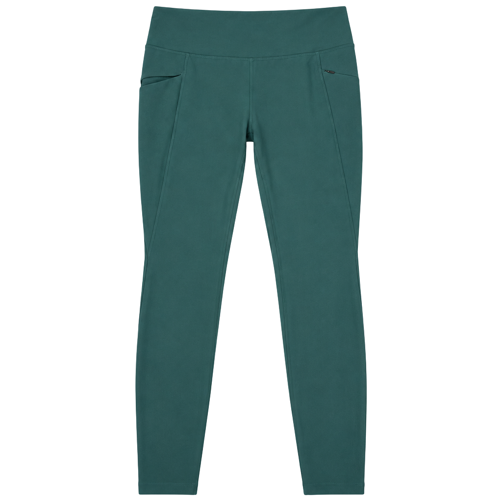 Eddie Bauer Womens Leggings Size M Green Athletic Activewear Pants Pocket 1