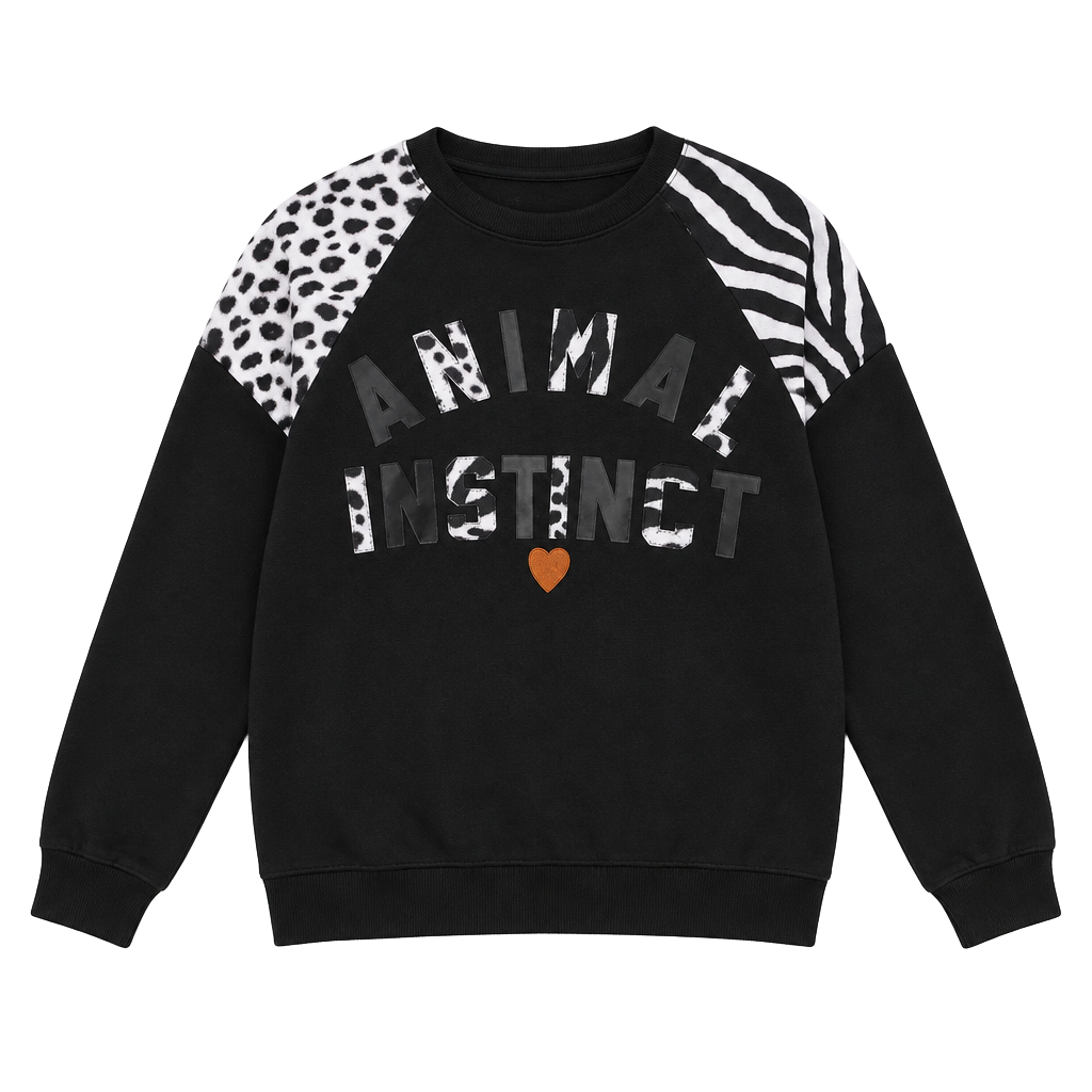 Anaghe Atelier Animal Instinct Sweatshirt Size XL Black Animal Print 1
