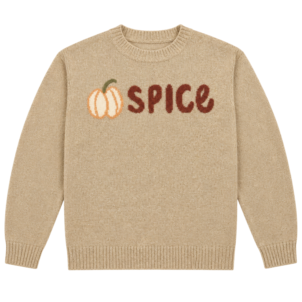 LOFT Pumpkin Spice Intarsia Crew Neck Sweater Size M Brown Fall 1