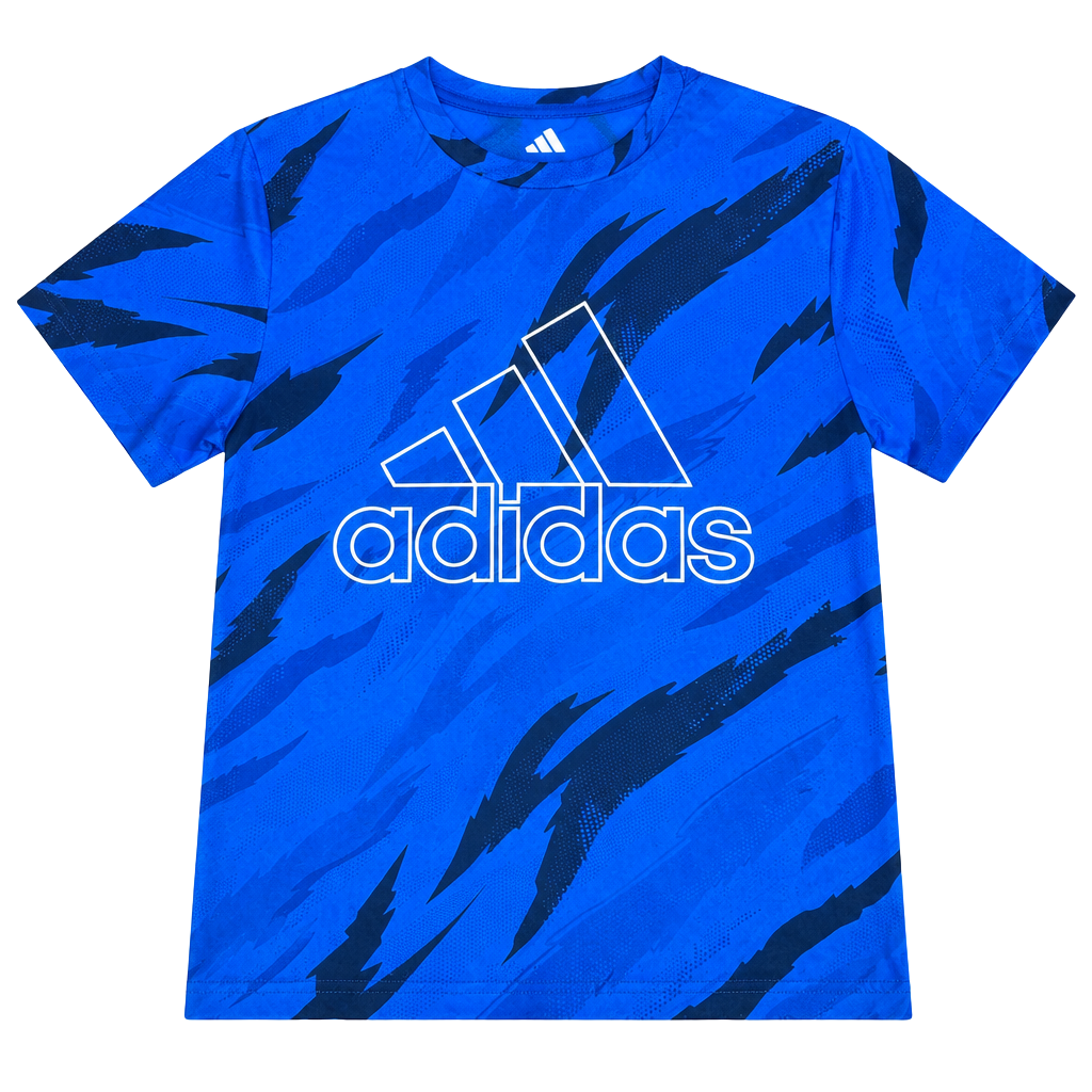 Adidas Tiger Camo T-Shirt Size 8 Blue Black Graphic Athletic Tee 1