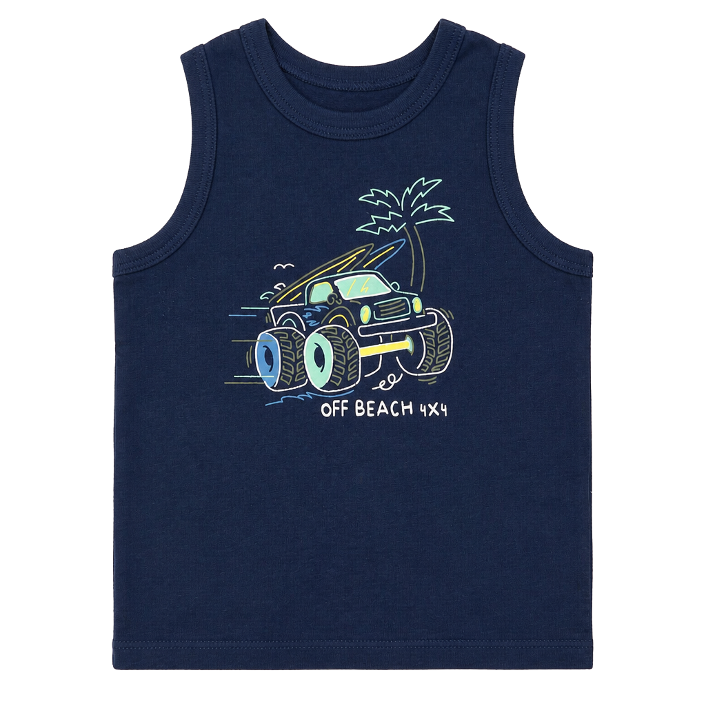 Garanimals Off Beach 4x4 Monster Truck Tank Top Size 2T Navy Blue 1