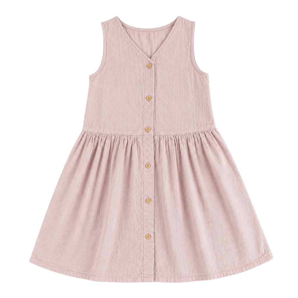 H&M Seersucker Dress Size US 5T Pink Sleeveless Button Front 1