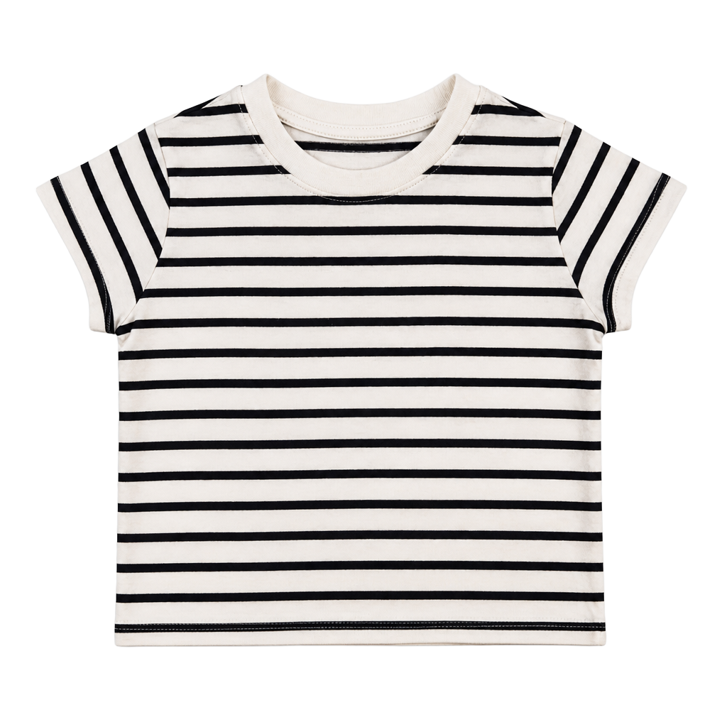 H&M Striped Crop Top Size 2T Black White 1