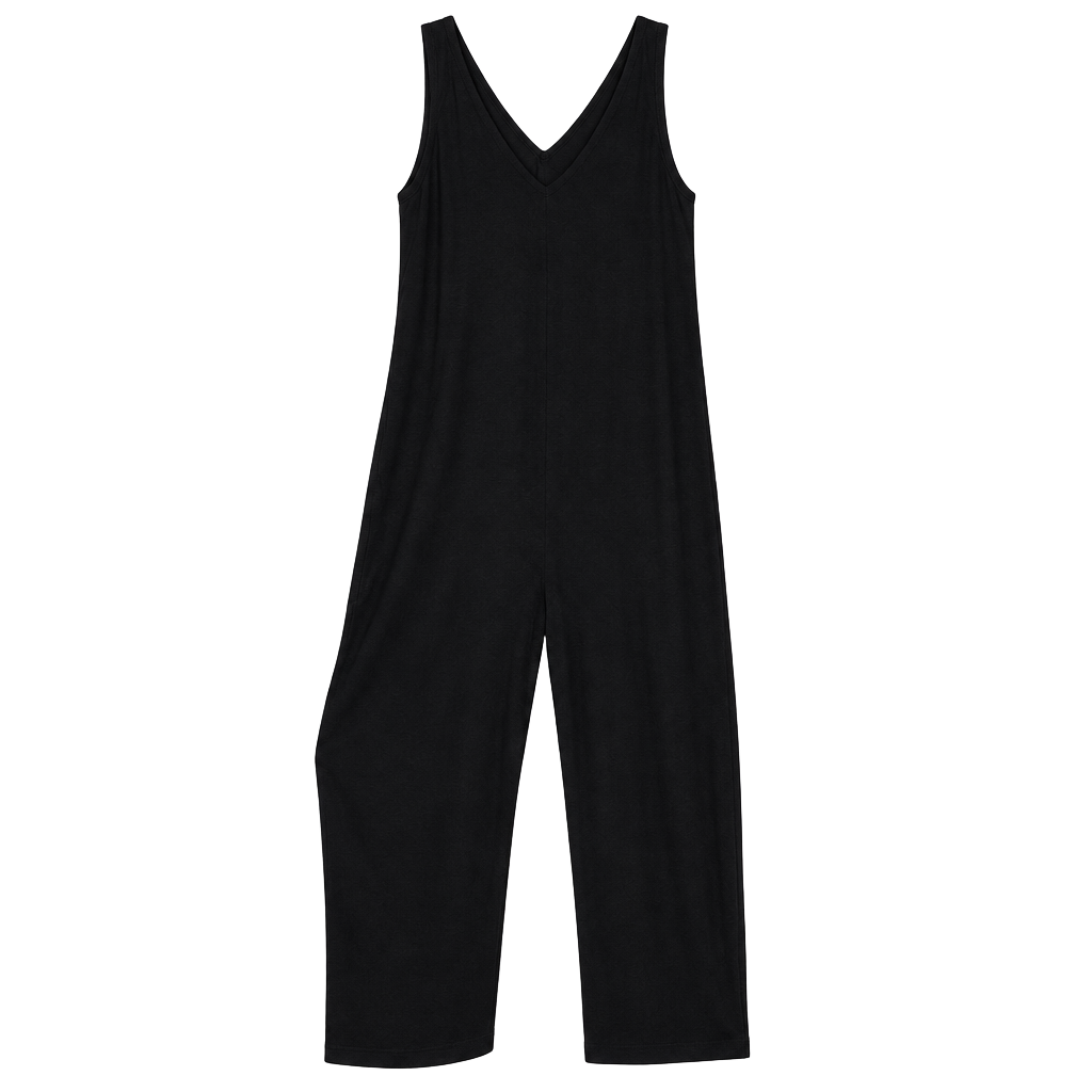 Final Touch Black V-Neck Jumpsuit Size S 1