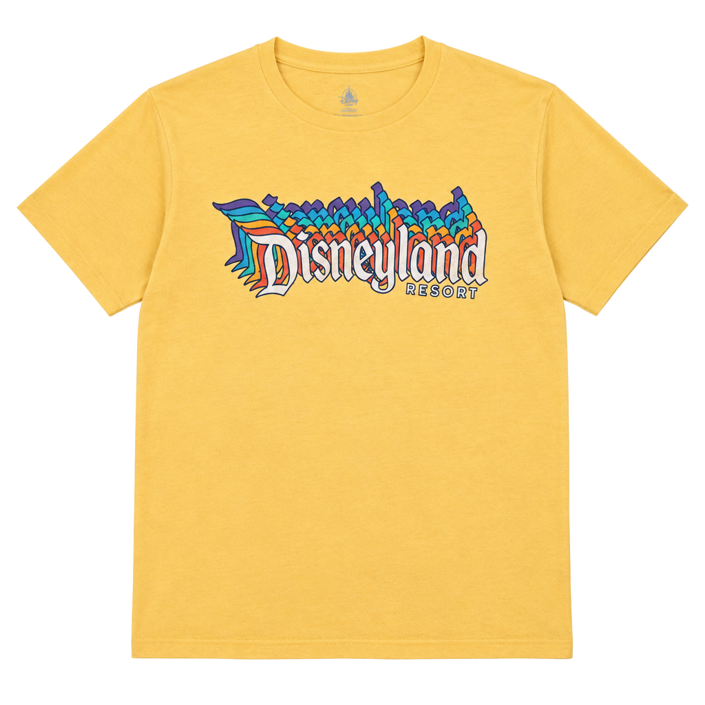 Disney Parks Disneyland Resort Rainbow Logo Graphic T-Shirt XL Yellow 1