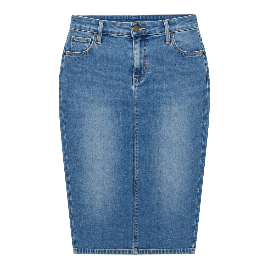 Calvin Klein Denim Skirt Blue Wash Midi 1