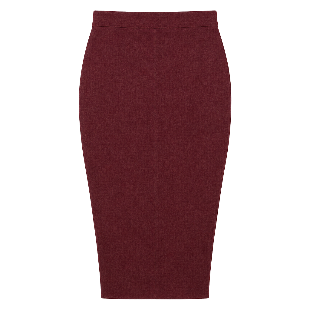 Banana Republic Pencil Skirt Size 8 Burgundy Faux Suede Midi 1