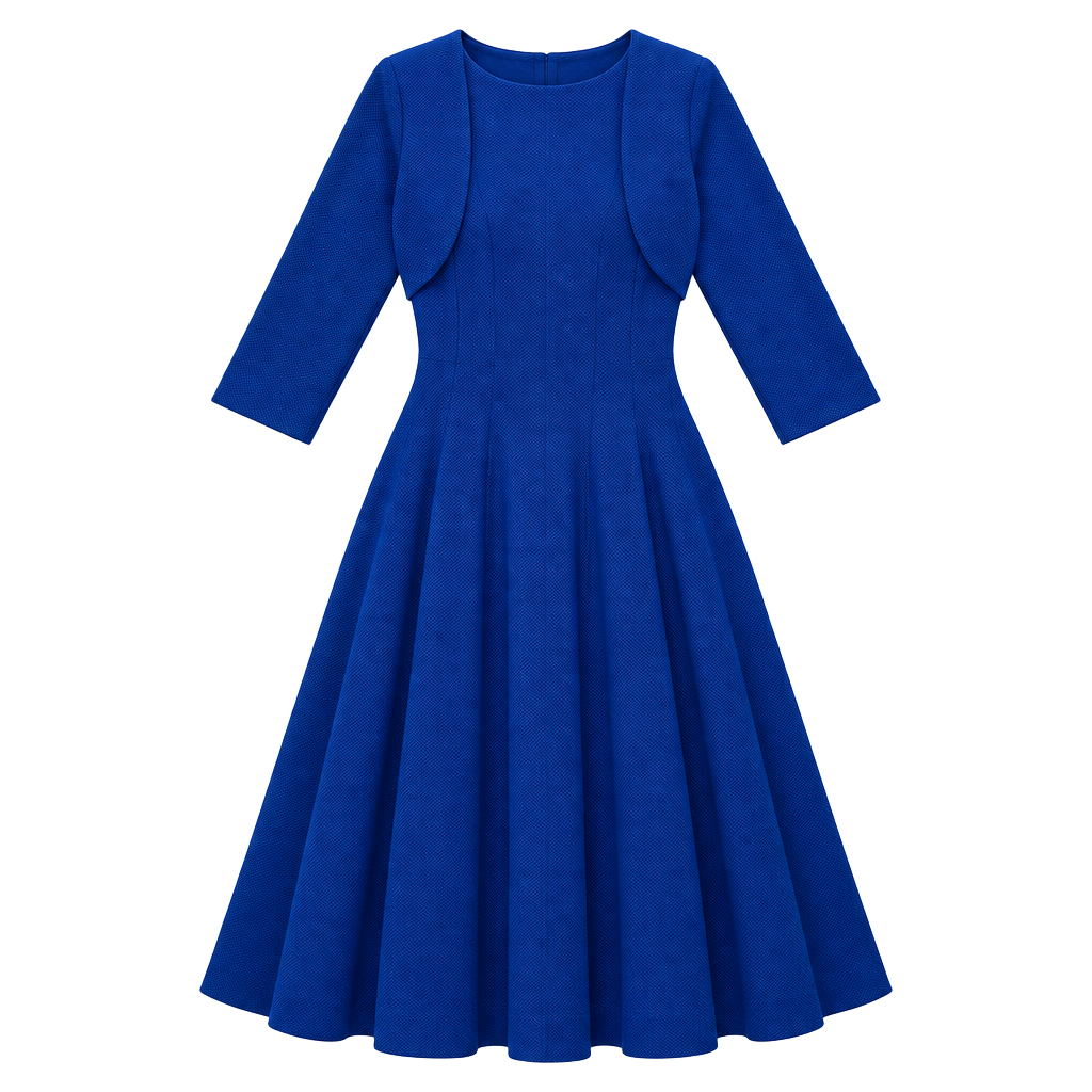 b michael AMERICA RED collection Dress Size 6 Blue Textured Fit and Flare 1