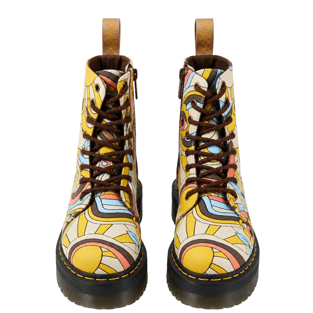 Dr. Martens Jadon Retro Ray Kemble Canvas Platform 8-Eye Boots 1