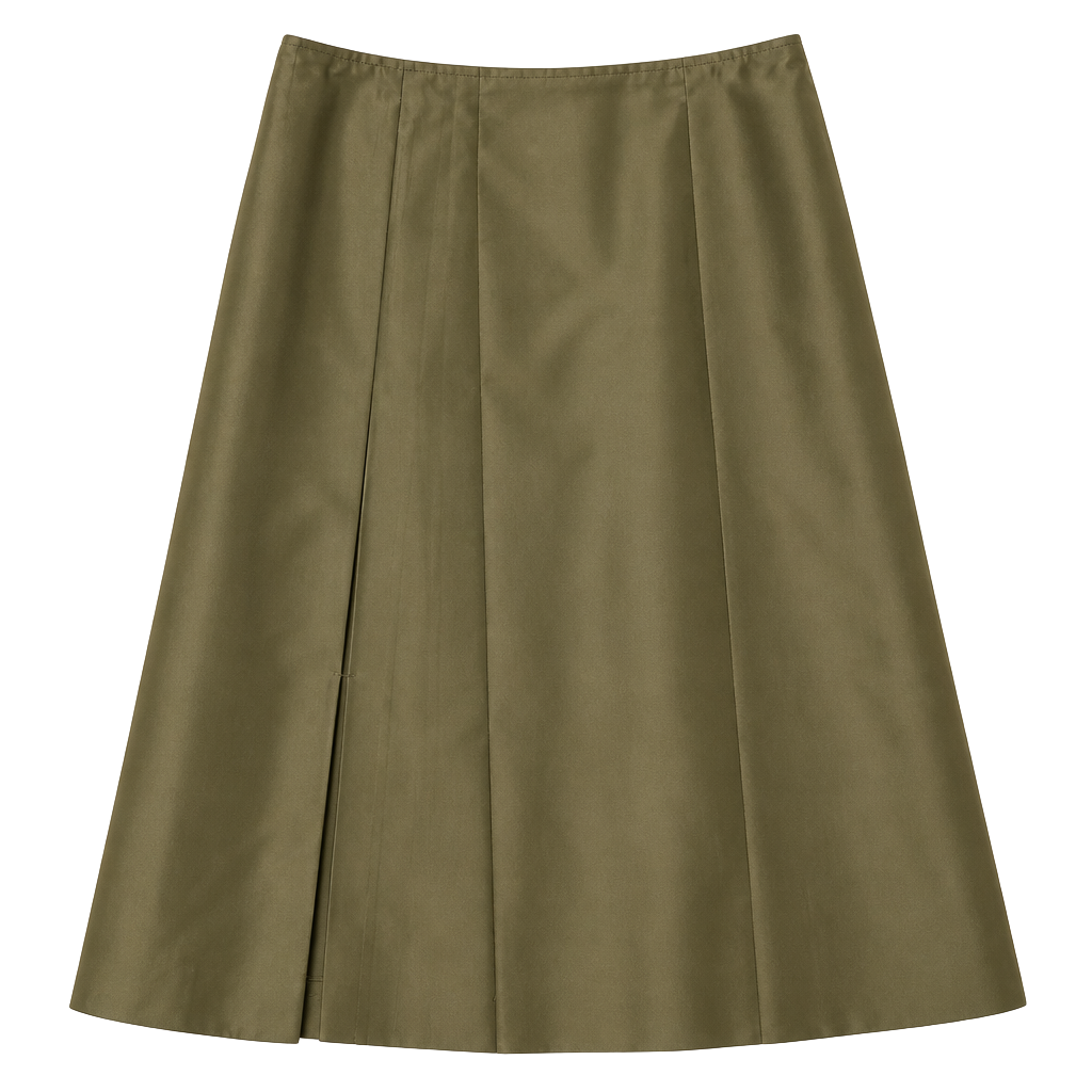 Jil Sander Olive Green Midi Skirt 1
