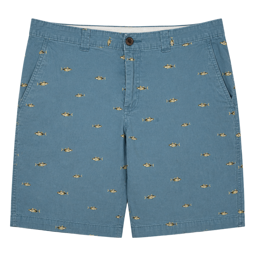 Magellan Outdoors Men's Tuna Fish Print Shorts Size 32W Blue 1