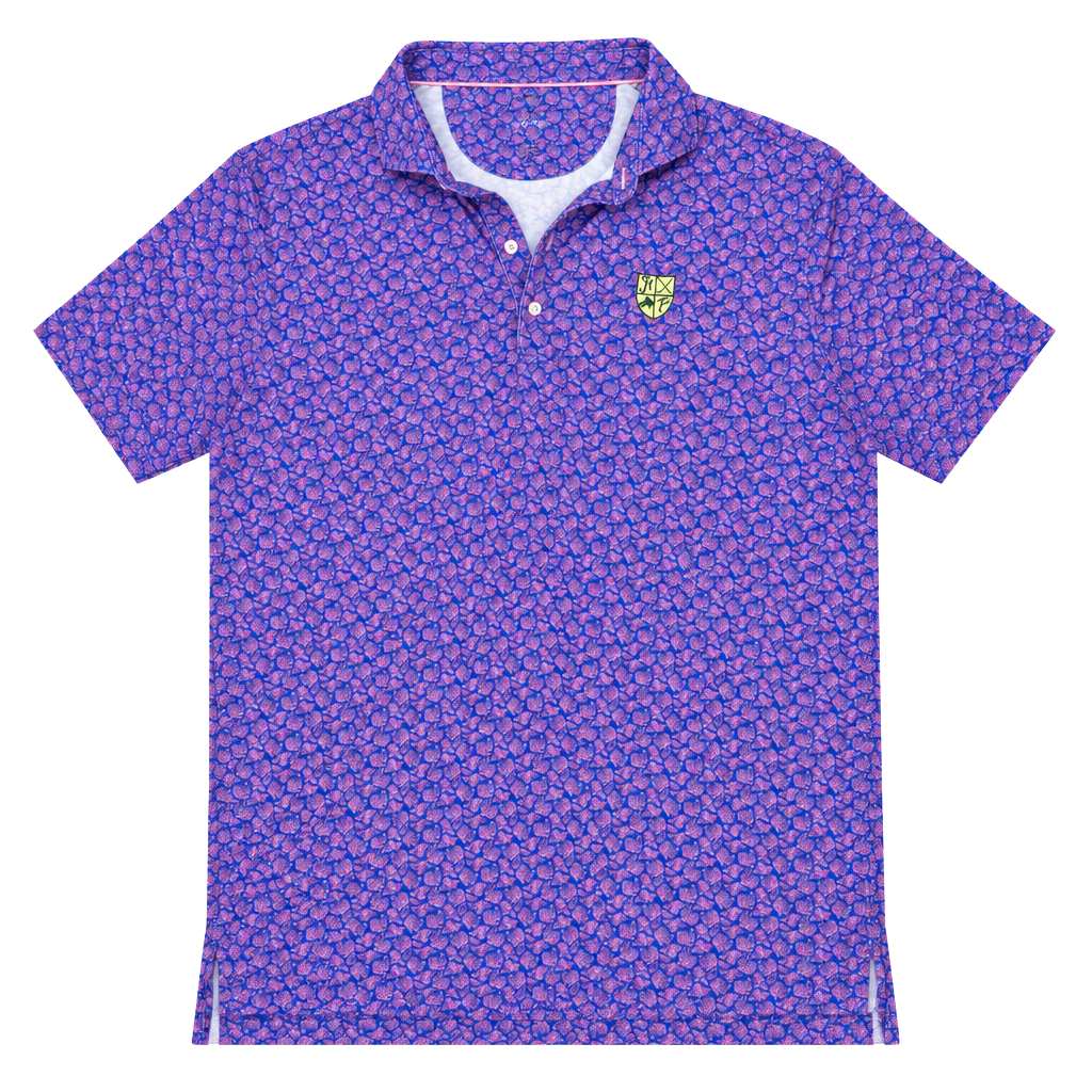 Johnnie-O TopShelf Polo Shirt Size L Pink Blue Coral Print 1
