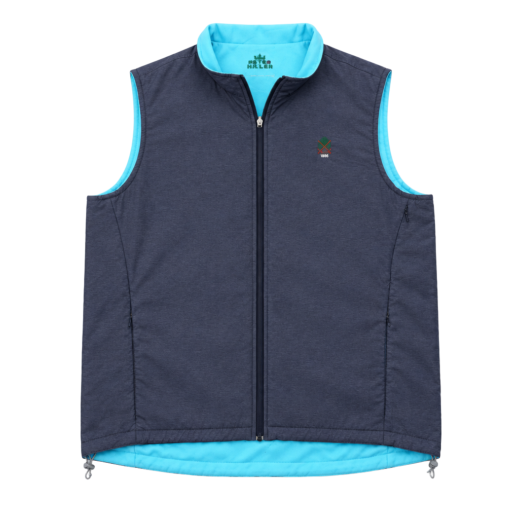 Peter Millar Reversible Golf Vest Blue Gray 1886 Logo 1