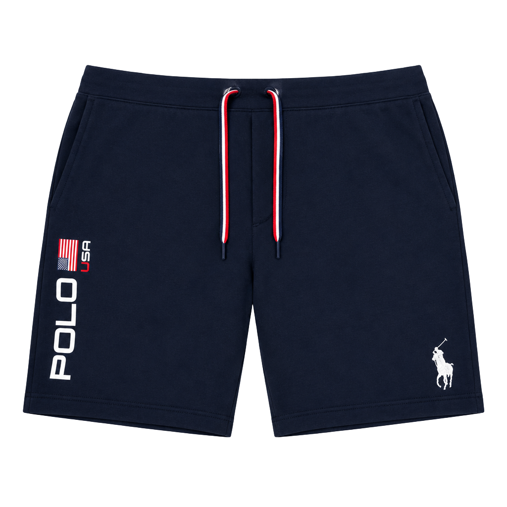 Polo Ralph Lauren USA Sweat Shorts XXL Navy Blue Drawstring 1