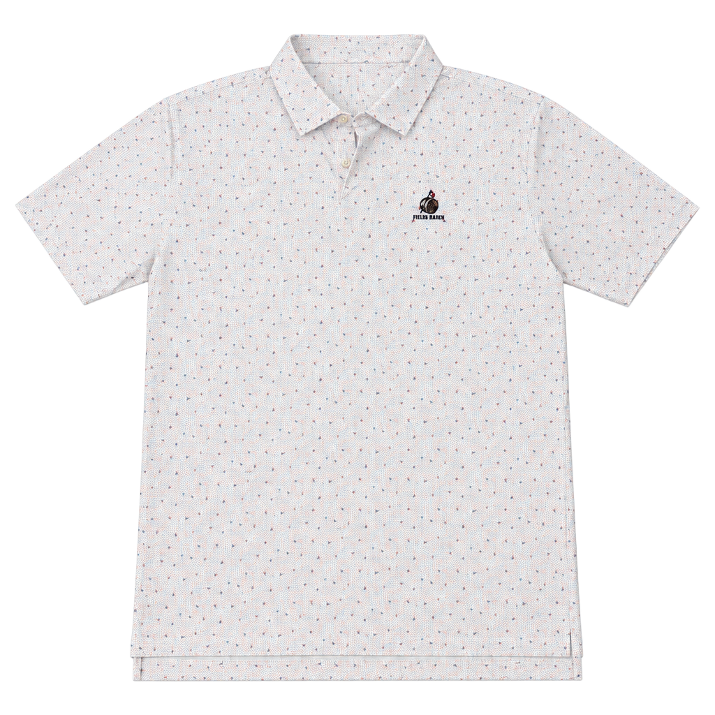 Peter Millar Fields Ranch Golf Polo Shirt Size L White Honeycomb 1