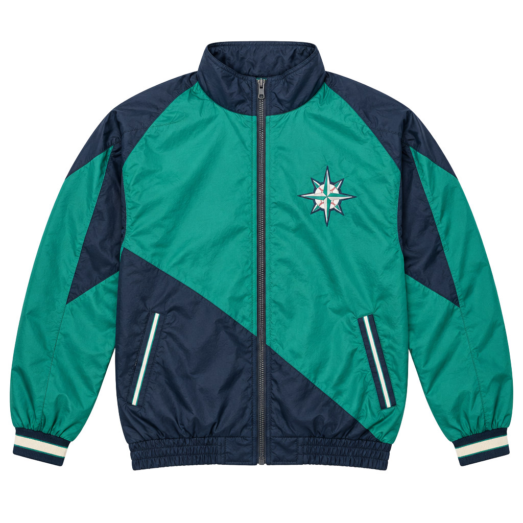 Pro Player Seattle Mariners Jacket Size XGD/ XL Green Blue Windbreaker 1