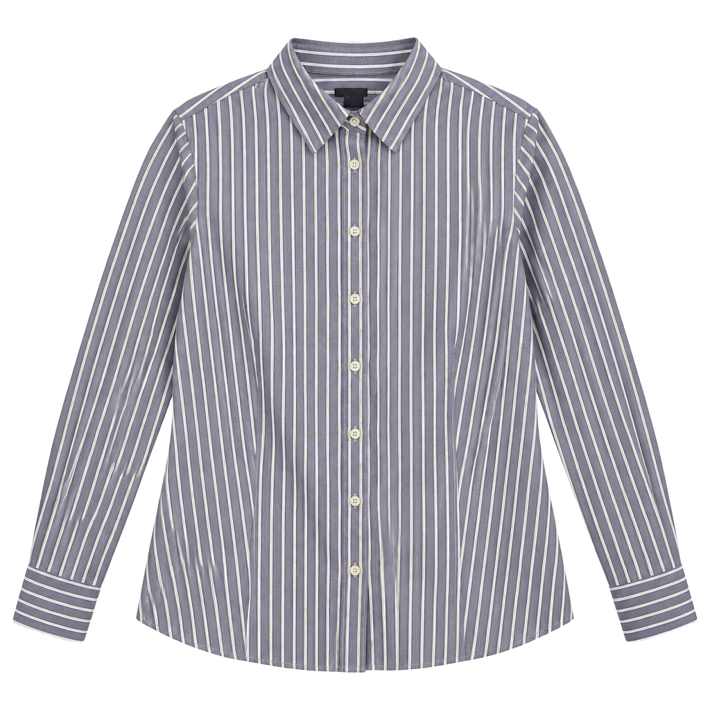Talbots Button Down Shirt Size 12P Purple White Striped Wrinkle Resistant 1