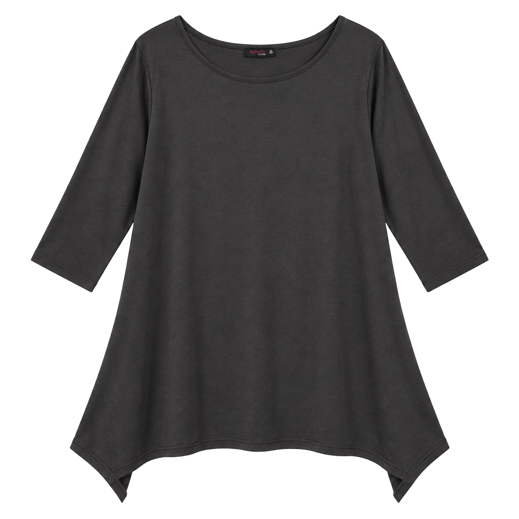NWT Azalea by Firmiana Tunic Top 3X Olive Green Long Sleeve Curved Hem 1