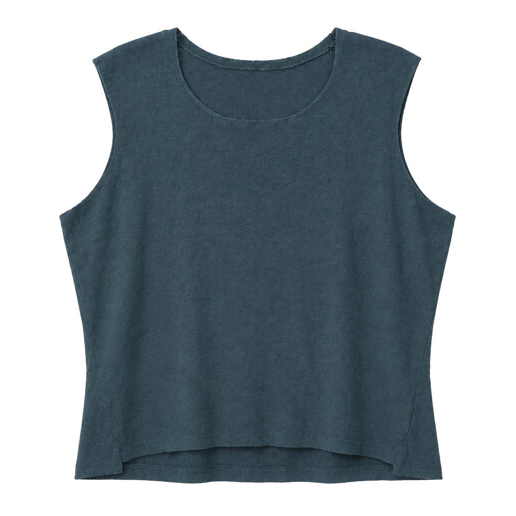 Coldwater Creek Tank Top Size 2X Steel Blue Silk Blend Knit Sleeveless Shirt 1