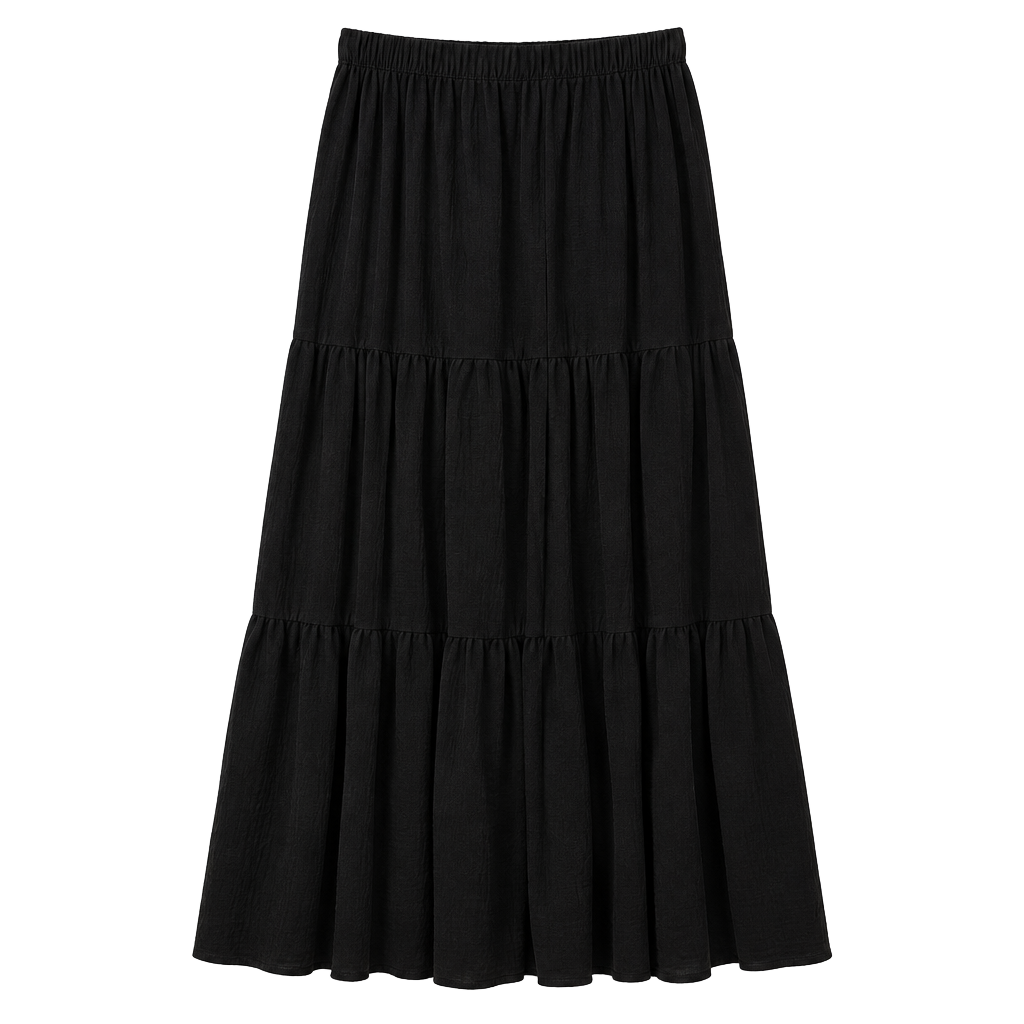 NWT Come N See Tiered Look Size 2XL Black Boho Long Pants 1