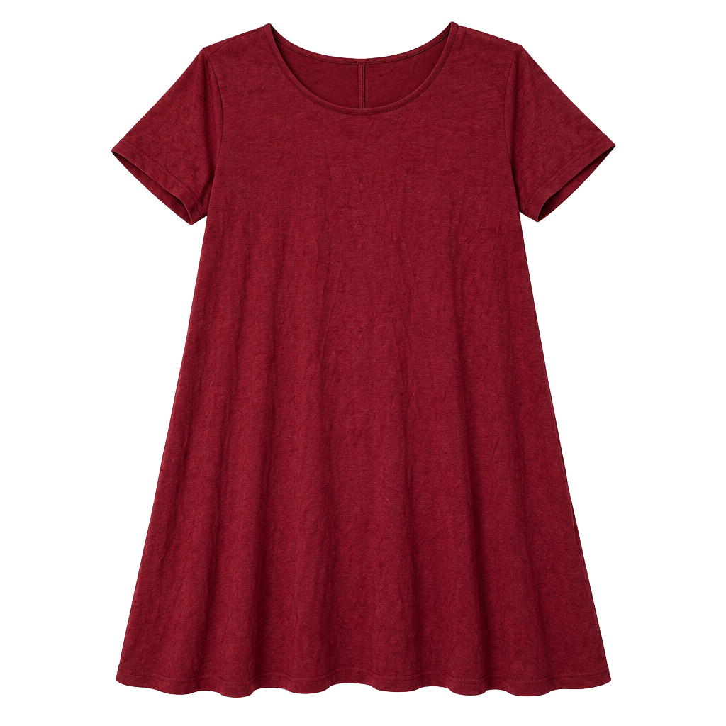 42pops Tunic Dress Size 3X Burgundy Short Sleeve with Pockets 1