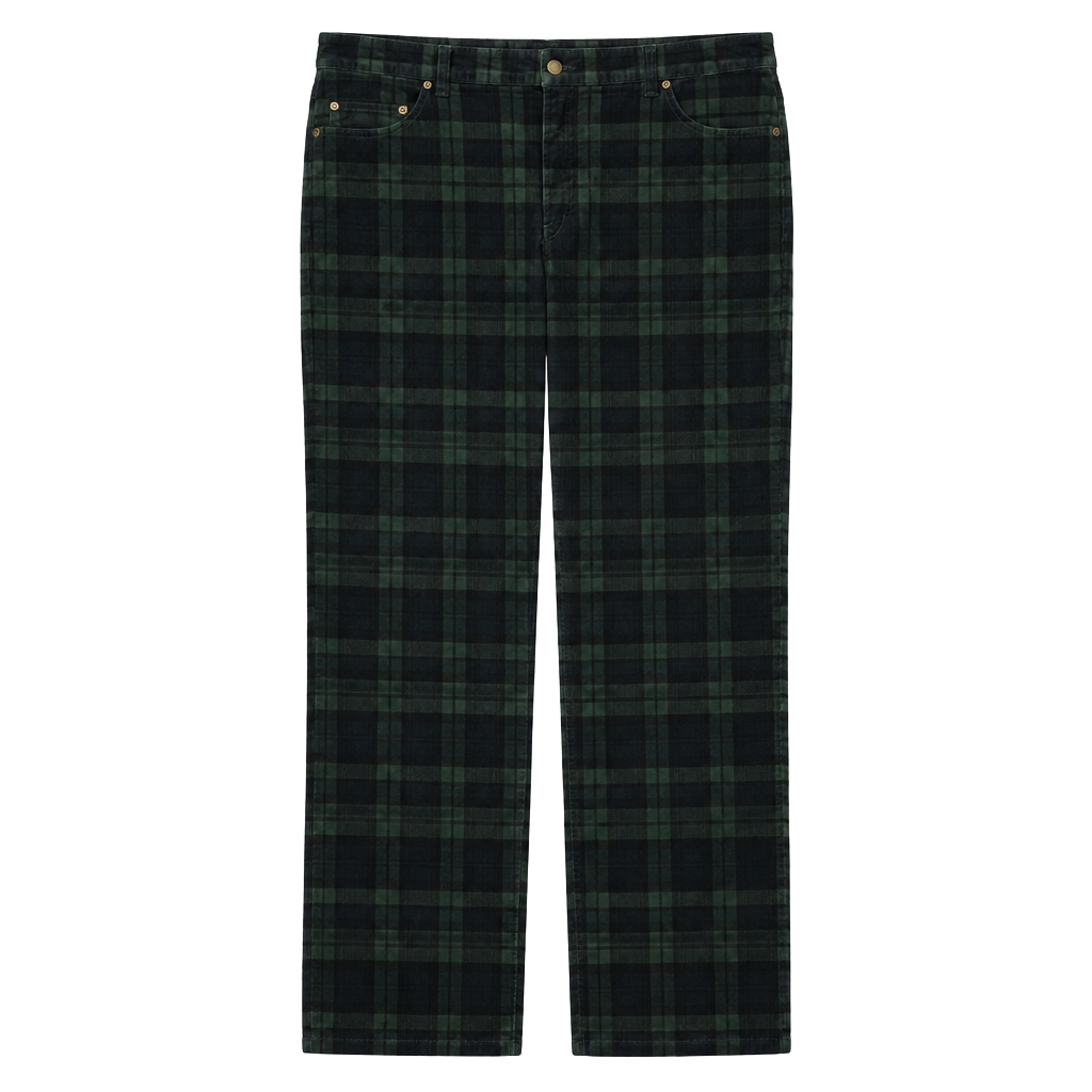 Charter Club Pant Shop Classic Fit Size 18 Green Navy Plaid Corduroy Pants 1