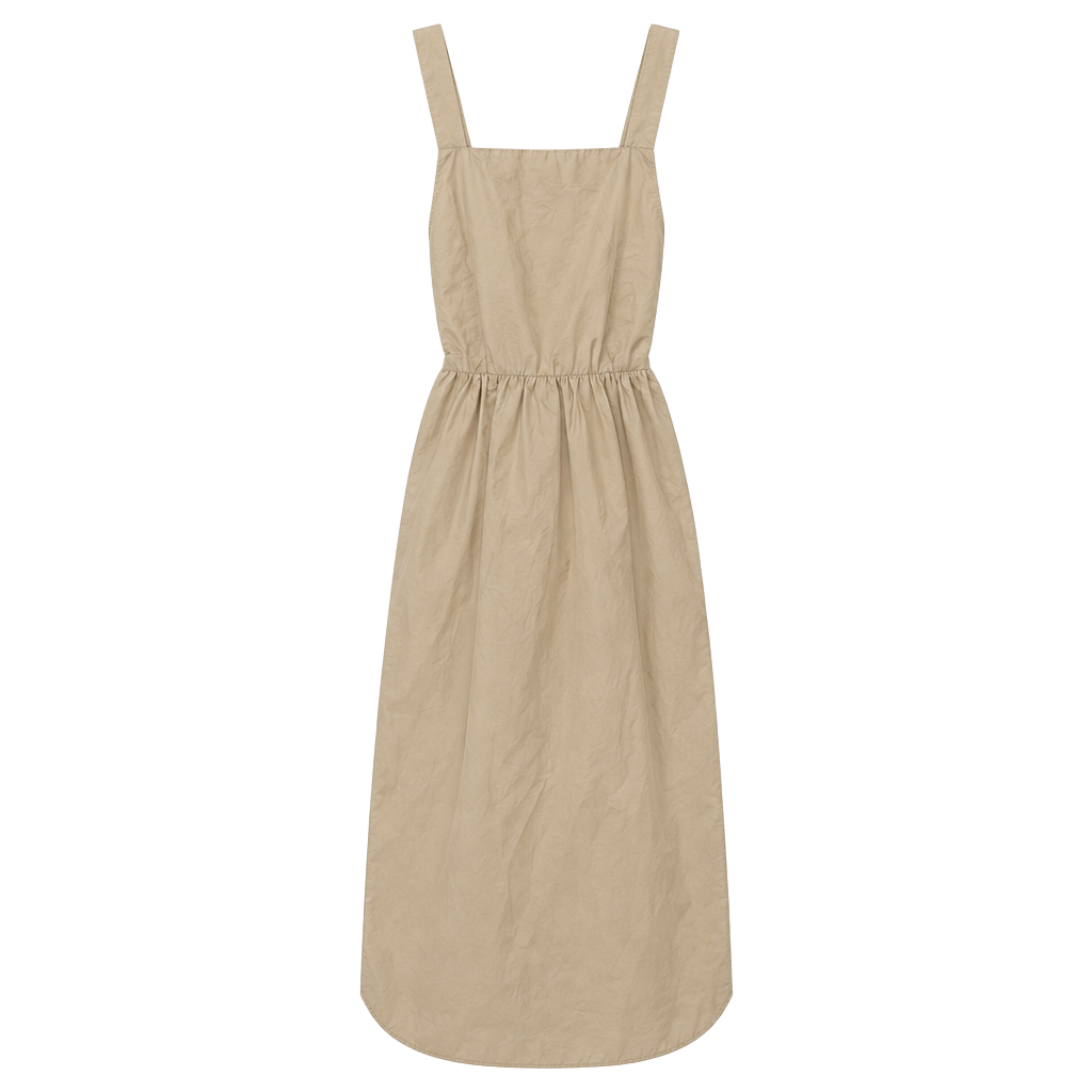 Urban Revivo Midi Dress Size US 6 Khaki Square Neck Cross Back 1
