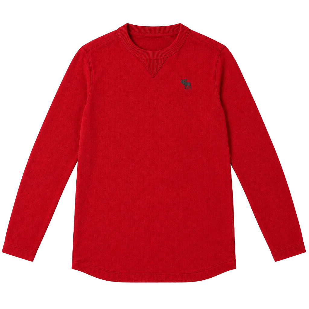 Abercrombie & Fitch Thermal Waffle Knit Long Sleeve Size S Red 1