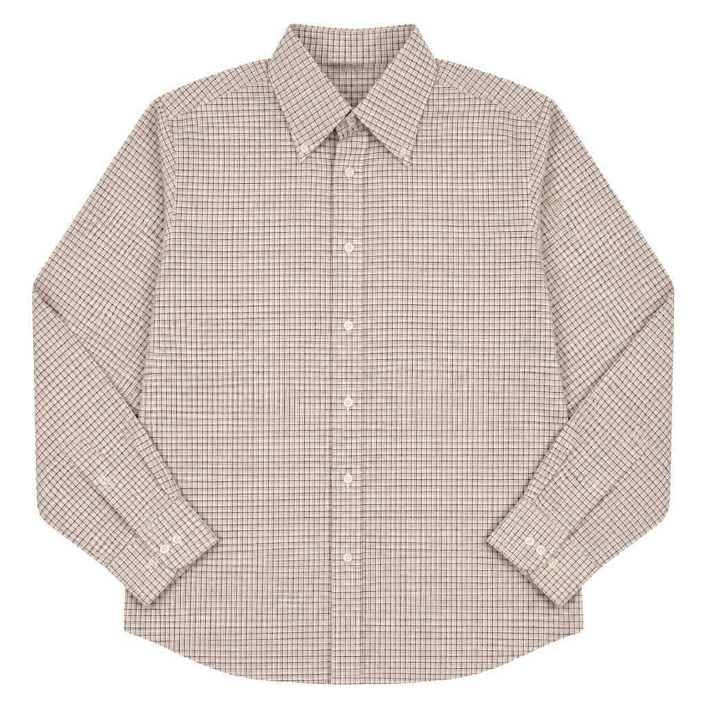 Croft & Barrow Men's Wrinkle-Resistant Oxford Button-Down Shirt, Brown Plaid, Size 15 32/33 1