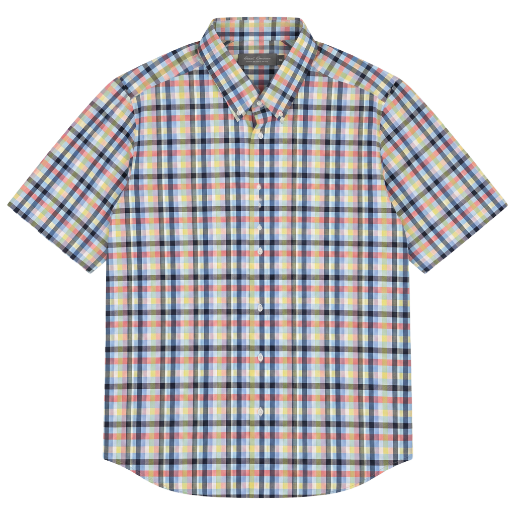 Daniel Cremieux Signature Collection Multi-Color Plaid Short Sleeve Button-Down Shirt 1