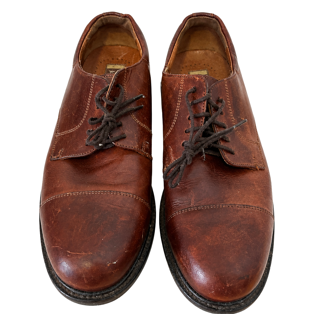 Johnston & Murphy Men's Brown Leather Cap Toe Oxford Dress Shoes Size 11M 1