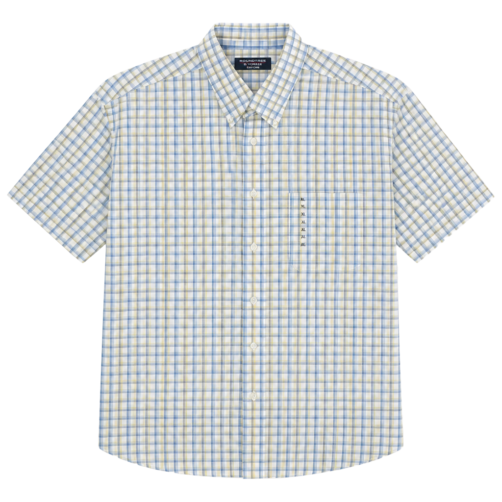 Roundtree & Yorke Easy Care Plaid Short Sleeve Button-Down Shirt 1