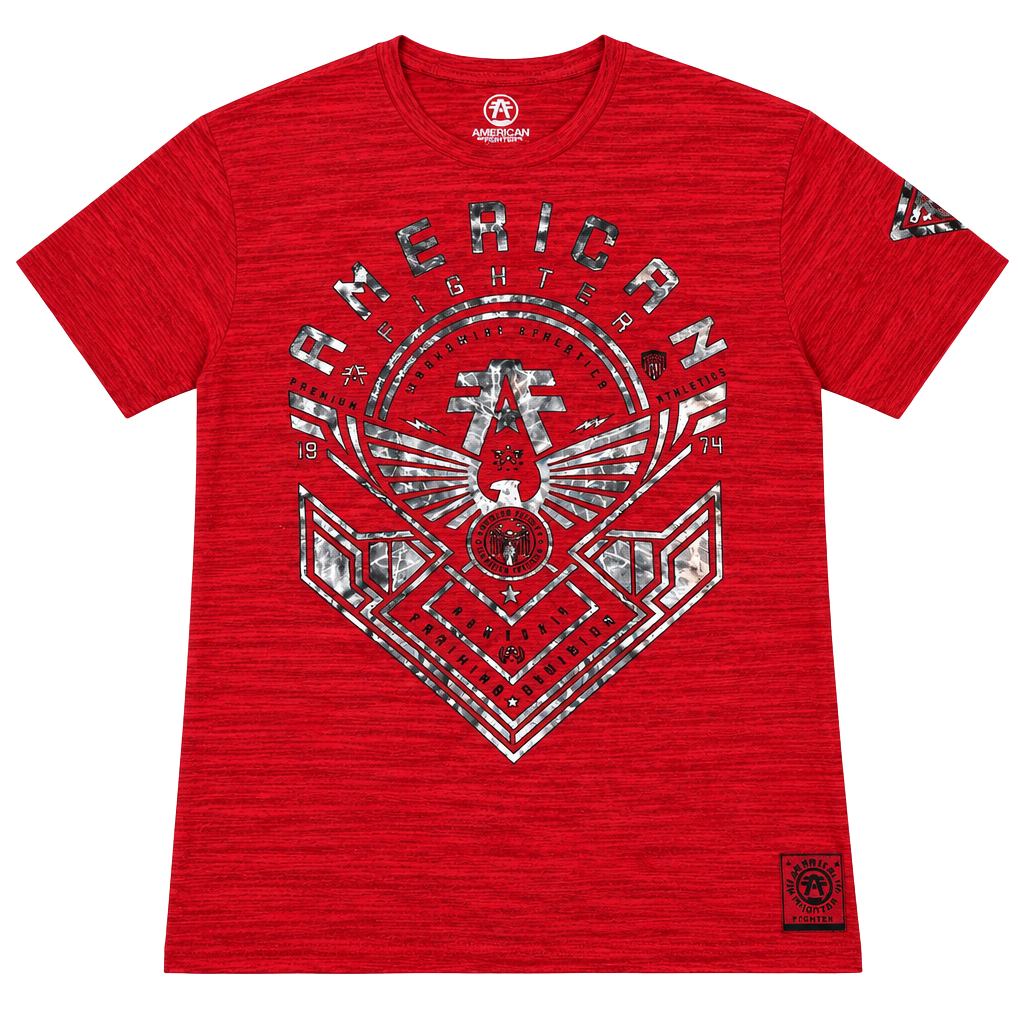 American Fighter Graphic T-Shirt XL Red Cotton Blend 1