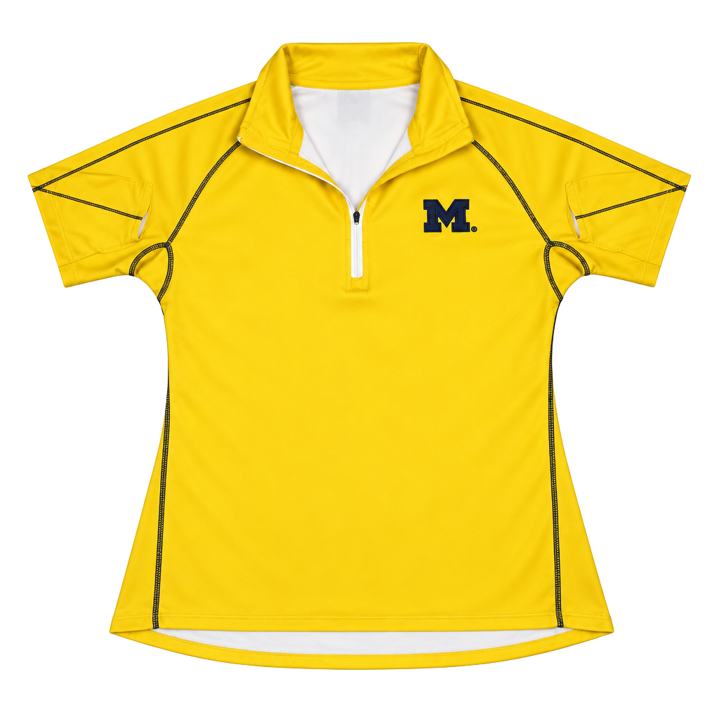 Knights Apparel For Her Michigan Wolverines 1/4 Zip Size S Yellow 1