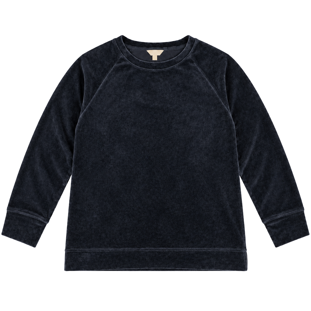 Time and Tru Velour Sweatshirt Size S (4-6) Blue Long Sleeve 1