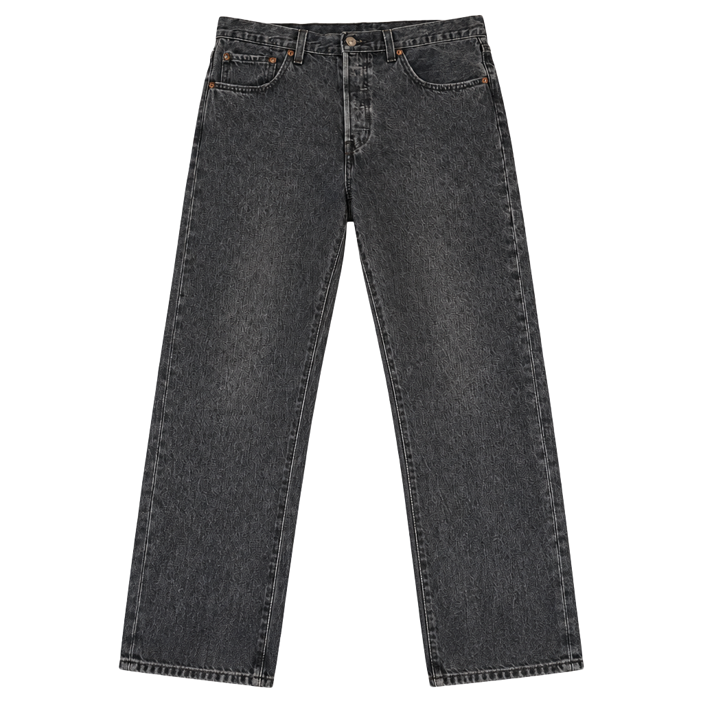 Levi's 501 Straight Jeans 30x32 Black Denim Button Fly Pre-Owned 1