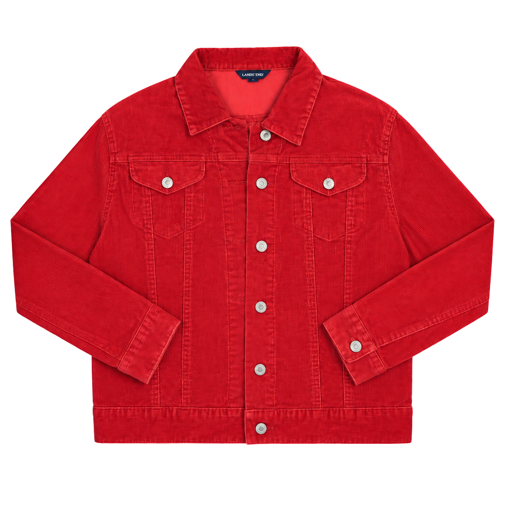 Lands' End Corduroy Jacket Size L 14-16 Red 1
