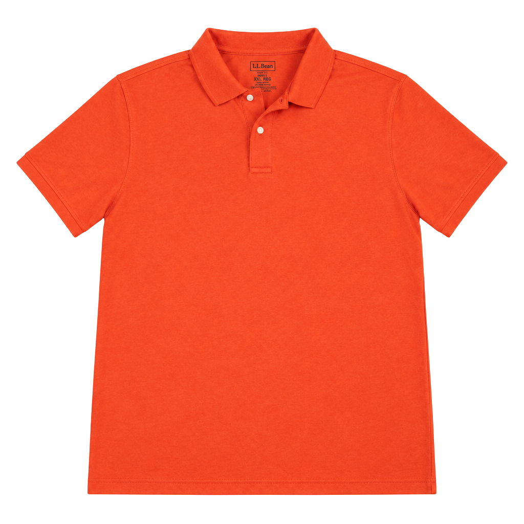 L.L.Bean Polo Shirt XXL Reg Orange Cotton Slightly Fitted 1