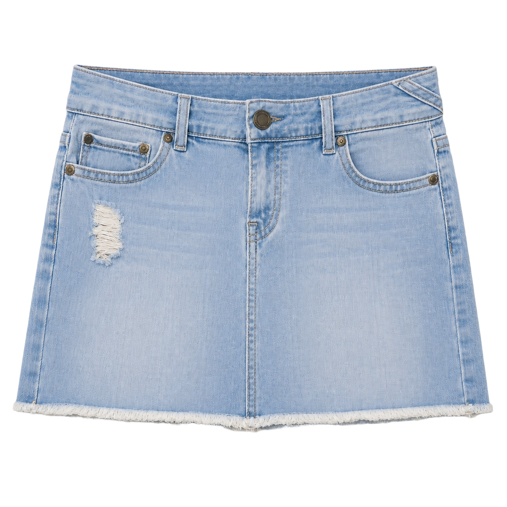 Aeropostale Original Denim Co. Distressed Frayed Hem Denim Mini Skirt Size 5/6 1