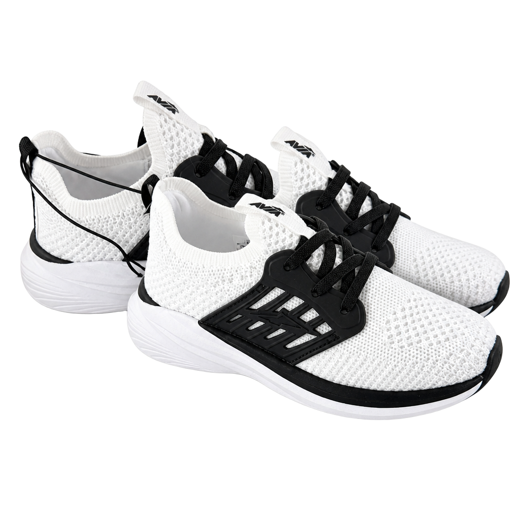 Avia Knit Cage Sneakers Size 12 White Black 1