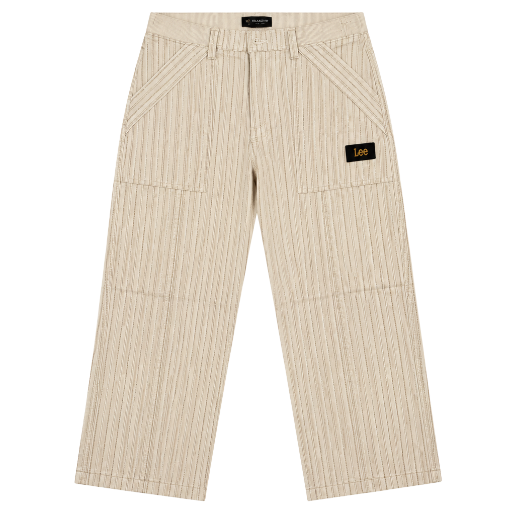 Lee Relaxed Fit Cargo Pants Size Medium Beige Striped 1