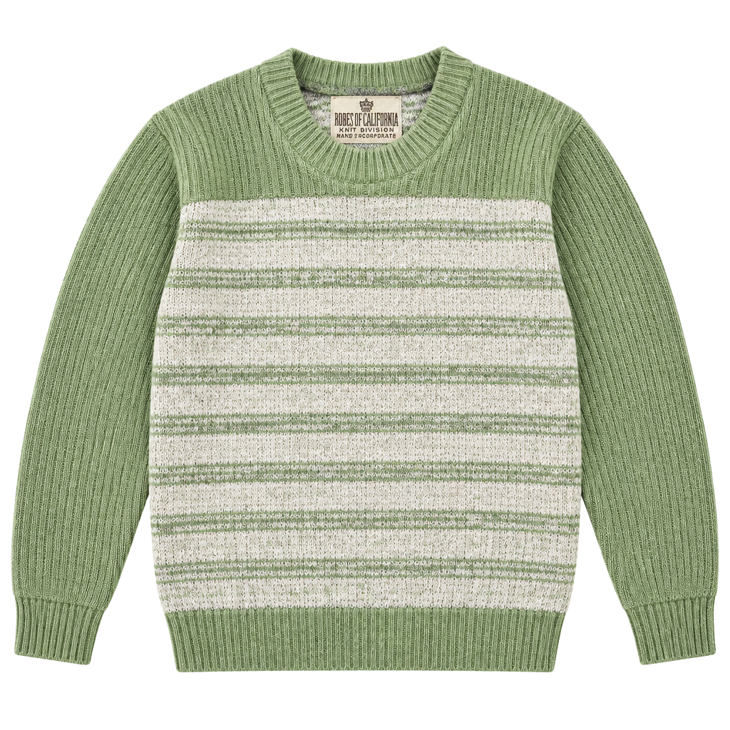 Vintage Koret of California Knit Division Pastel Green and White Textured Button Up Vest 1