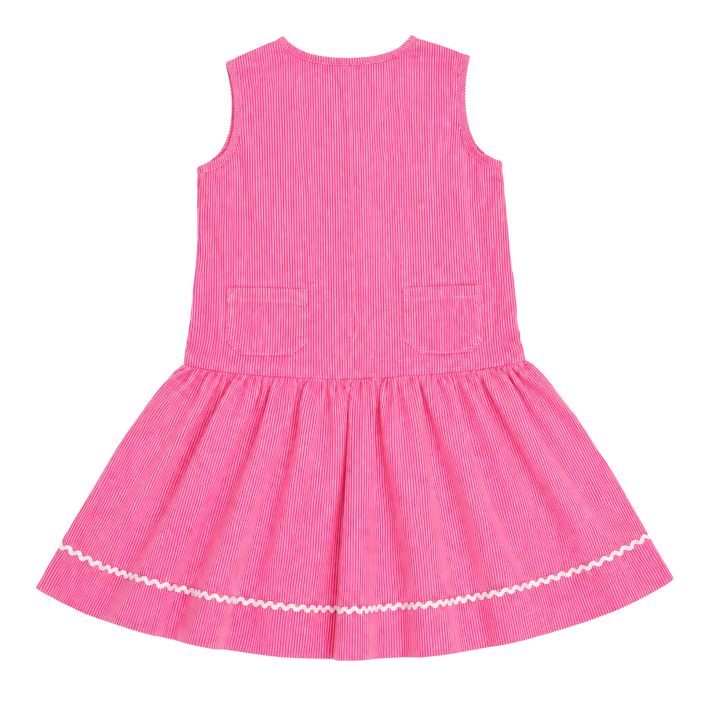 Vintage Pink Corduroy Drop Waist Dress Sleeveless 1