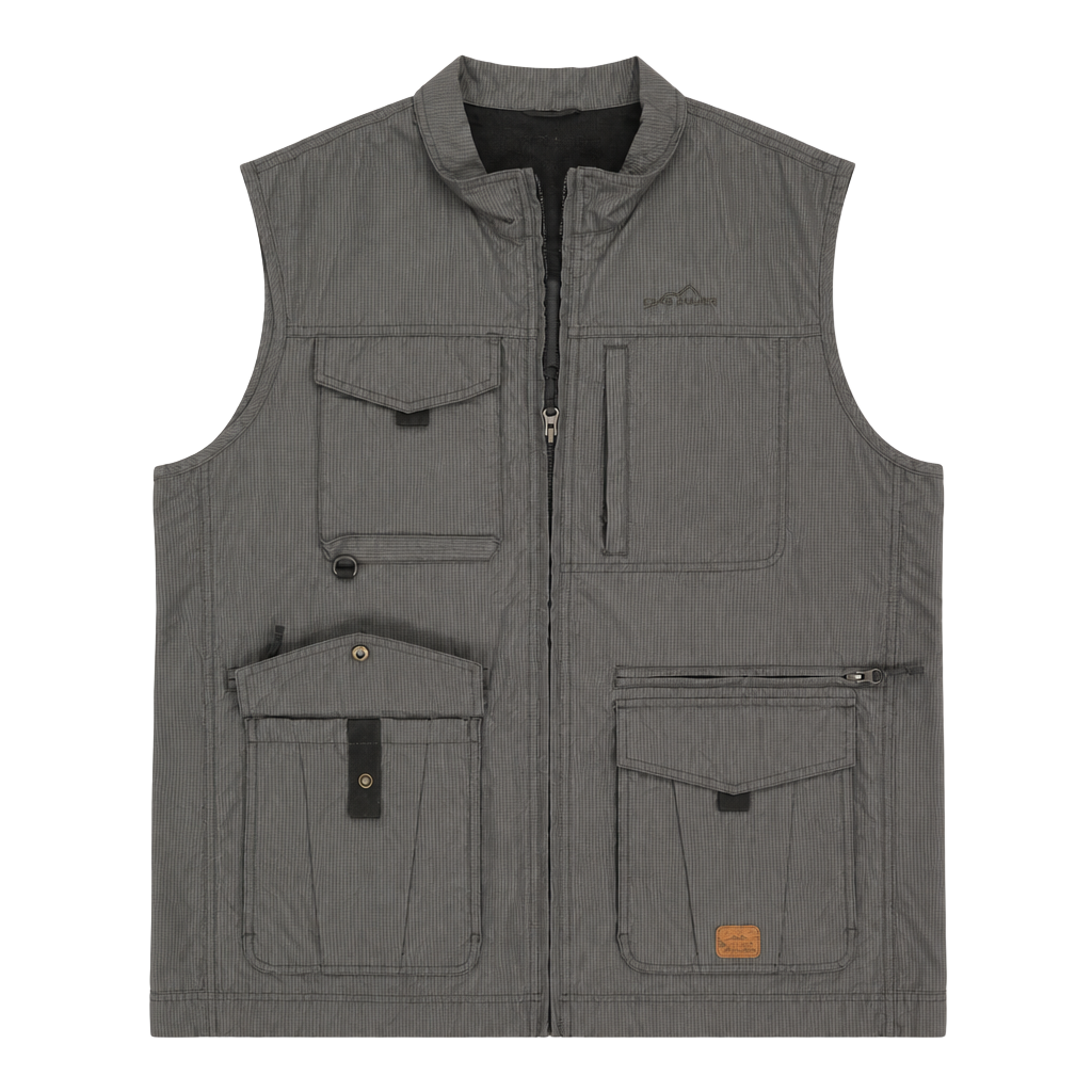 Eddie Bauer Vest Size XL-Tall Gray Travel Utility Fishing 1